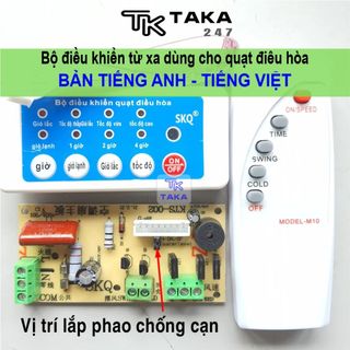 Bộ điều khiển từ xa cho quạt hơi nước quạt điều hòa LOẠI TỐT tiếng việt mạch quạt hơi nước