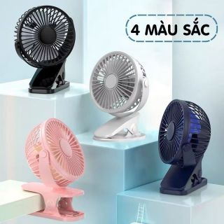 Quạt Kẹp Bàn Tích Điện Mini Bản Cao Cấp Chạy Êm Siêu Yên Tĩnh Quạt Kẹp Xe Đẩy Xoay 720