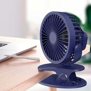 Quạt Kẹp Bàn Tích Điện Mini Bản Cao Cấp Chạy Êm Siêu Yên Tĩnh Quạt Kẹp Xe Đẩy Xoay 720