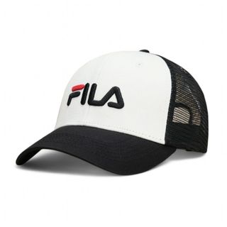 Mũ lưỡi trai Fila Trắng Mix Đen Lưới