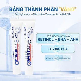 Gel trị mụn Zaderma Acne Gel 24h – Hỗ trợ ngăn ngừa mụn, giảm mụn, mờ thâm 20G