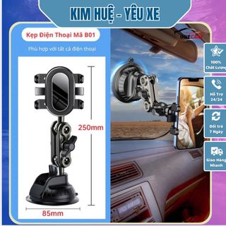 Giá đỡ điện thoại ô tô hút chân không, kẹp điện thoại hít kính B1 chất liệu hợp kim cao cấp xoay 360 độ mẫu mới 2024