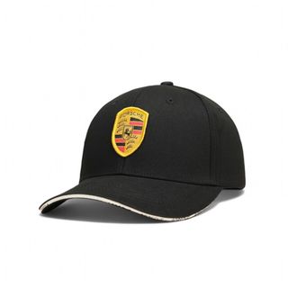 Mũ lưỡi trai P.orsc.he Đen logo Vàng Viền Lưỡi form unisex