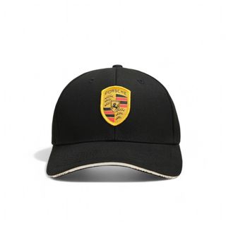 Mũ lưỡi trai P.orsc.he Đen logo Vàng Viền Lưỡi form unisex