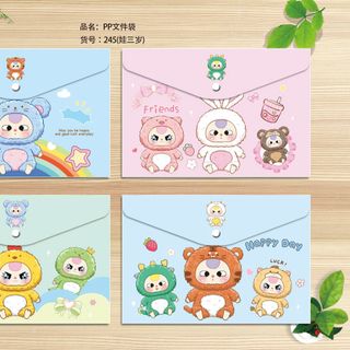 TÚI ĐỰNG TÀI LIỆU BÌA NGANG A4 NÚT BẤM BABY THREE