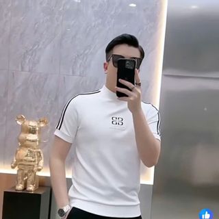 áo trắng thêu ngực vải chạy sọc bao đẹp