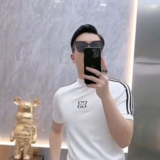 áo trắng thêu ngực vải chạy sọc bao đẹp