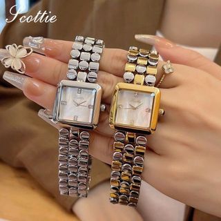 ĐỒNG HỒ NỮ CHÍNH HÃNG SCOTIE DÂY LẮC BI MẶT VUÔNG FULLBOX