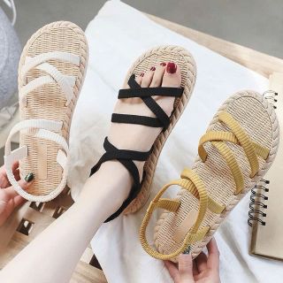 Dép nữ, Dép đi biển, Sandal nữ đế nhựa dẻo giả cói, Dép quai hậu nữ, Sandal đi biển