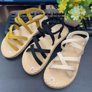 Dép nữ, Dép đi biển, Sandal nữ đế nhựa dẻo giả cói, Dép quai hậu nữ, Sandal đi biển