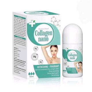 Lăn khử mùi hôi nách GLUTATHION ETINAXIL COLLAGEN NANO giữ khô thoáng giúp khử mùi diệt khuẩn hết hôi nách hiệu quả 50ml