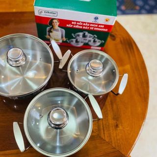 Bộ 3 nồi nắp kính TITHAFAC 16-18-22