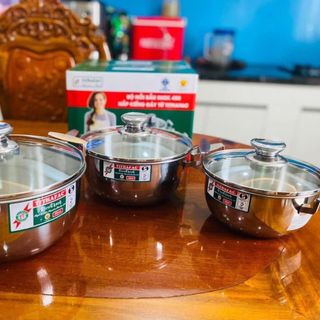 Bộ 3 nồi nắp kính TITHAFAC 16-18-22