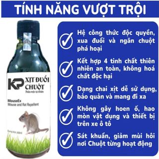 Chai Xịt Đuổi Chuột KP 300ML Công Nghệ Đức - Mùi Quế Nguồn Gốc Thảo Mộc, An toàn Xua Đuổi Chuột, Gián, Côn Trùng