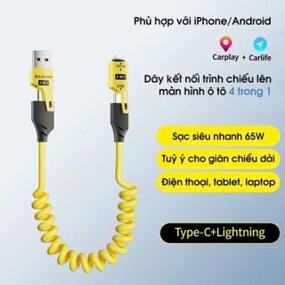 Cáp lò xo mẫu mới 2025 - 4in1 65w