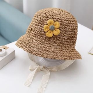 Mũ Cói Che Nắng, Đi Biển gắn HÌNH HOA Cho Bé Gái