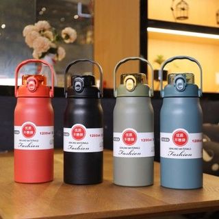 Bình nước giữ nhiệt inox kèm ống hút có quai Fashion 1200ml