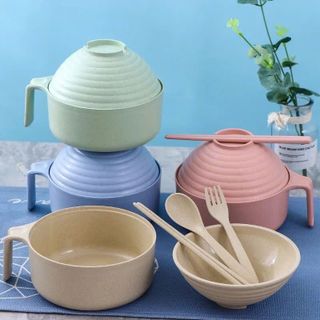 Ca Mì Lúa Mạch Có Nắp Kèm Đũa, Muỗng, Nĩa