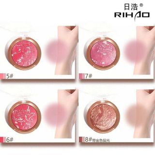 Má hồng RIHAO Blush Tự Nhiên Làm Sáng Da- Tông Màu Làm Nổi Bật Trang Điểm