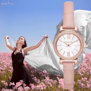 ĐỒNG HỒ NỮ CAO CẤP MỚI NHẤT MKORS 2715 DÂY DA HỒNG MẶT MINI
