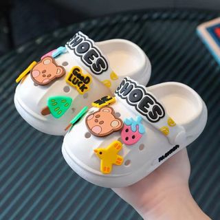 Dép sục dép bánh mì gắn sticker gấu goodluck mềm chống trượt cho bé trai bé gái êm chân