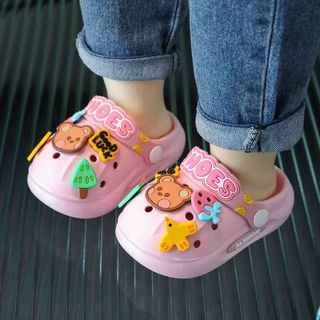 Dép sục dép bánh mì gắn sticker gấu goodluck mềm chống trượt cho bé trai bé gái êm chân