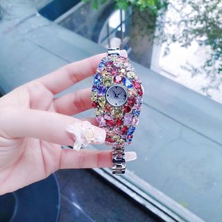 ĐỒNG HỒ NỮ CHÍNH HÃNG MỚI NHẤT FUNMEI FGRAF BẠC FULL NGỌC 7 MÀU FULLBOX