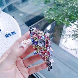 ĐỒNG HỒ NỮ CHÍNH HÃNG MỚI NHẤT FUNMEI FGRAF BẠC FULL NGỌC 7 MÀU FULLBOX