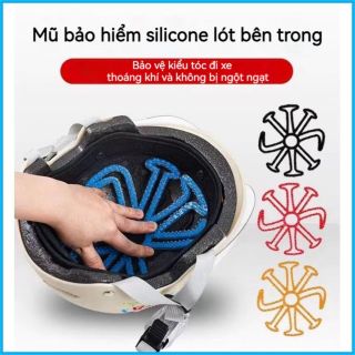 Lót mũ nón bảo hiểm Silicon Massage chống xẹp tóc, thông thoáng, chăm sóc bảo vệ da đầu