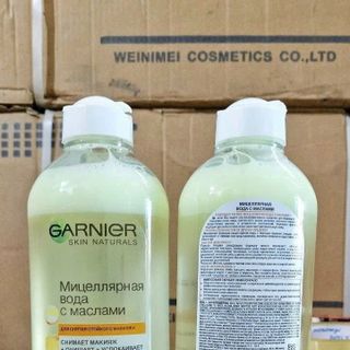 Nước Tẩy trang Garnier vàng dầu làm sạch mọi tạp chất bã nhờn 400ml