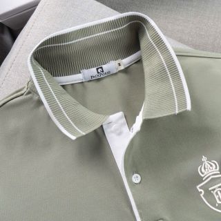 Áo thun cổ bẻ thêu logo moi 2025