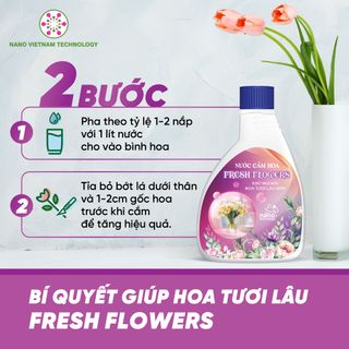 Nước cắm hoa Flowers Fresh Nano Đồng - Dưỡng hoa tươi lâu, giữ màu hoa lâu phai, giảm mùi hôi nước, khử nấm khuẩn nước