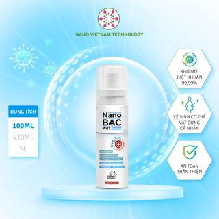 Xịt kháng khuẩn Nano Bạc AHT - Vệ sinh tay chân, đồ chơi, đồ dùng, phòng bệnh hương hoa hồng Pháp (100ml, 430ml, 5L)