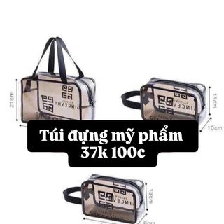 Túi Đựng Mỹ Phẩm Quai Xách Trong Suốt