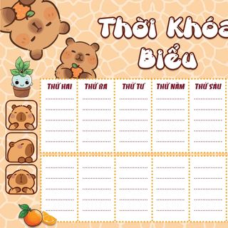 THỜI KHÓA BIỂU SET 2 TỜ