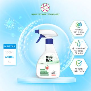 Chai xịt khử khuẩn Nano Bạc AHT - Diệt khuẩn, khử mùi, vệ sinh cơ thể, đồ dùng, nhà cửa, an toàn cho bé hương Trà trắng