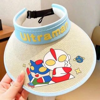 Mũ chống nắng Ultraman cho bé Trai, Mũ chống nắng ống hút lưỡi lớn, Mũ che nắng có thể điều chỉnh chống tia cực tím hoạt hình mùa hè