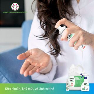 Chai xịt khử khuẩn Nano Bạc AHT - Diệt khuẩn, khử mùi, vệ sinh cơ thể, đồ dùng, nhà cửa, an toàn cho bé hương Trà trắng