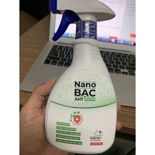 Chai xịt khử khuẩn Nano Bạc AHT - Diệt khuẩn, khử mùi, vệ sinh cơ thể, đồ dùng, nhà cửa, an toàn cho bé hương Trà trắng