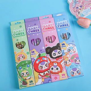 SET 12 BÚT CHÌ ĐỊNH VỊ BABY THREE KÈM 1 CHUỐT CHÌ (6023)