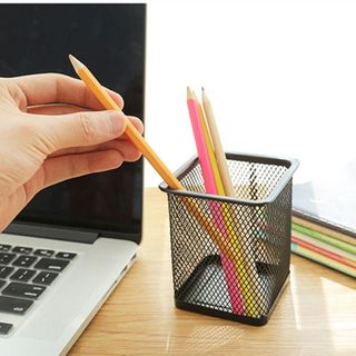 Ống đựng bút lưới kim loại, ống bút để bàn văn phòng, hộp đựng bút kim loại. Văn phòng phẩm, đồ dùng văn phòng, VPP