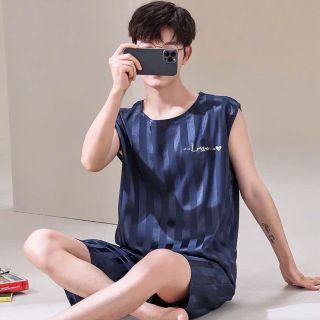 Đồ bộ thể thao, đồ bộ ngủ băng lạnh mùa hè mát thấm hút mồ hôi tốt phiên bản rộng rãi