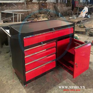 TỦ ĐỒ NGHỀ 6 NGĂN, KÈM GIÁ TREO ĐỒ NGHỀ