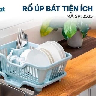 RỔ ÚP CHÉN DĨA CÓ KHAY ĐỰNG NƯỚC VIỆT NHẬT