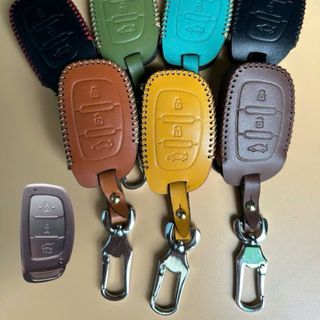 Bao da chìa khóa xe ô tô i10 tucson elantra 3nut bấm