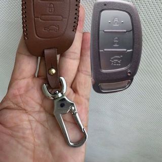 Bao da chìa khóa xe ô tô i10 tucson elantra 3nut bấm