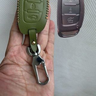 Bao da chìa khóa xe ô tô i10 tucson elantra 3nut bấm