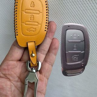 Bao da chìa khóa xe ô tô i10 tucson elantra 3nut bấm