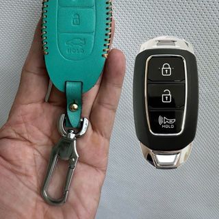 Bao da chìa khóa xe ô tô santafe 20 kona acent 3 nút bấm