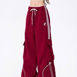 Quần Jogger Nam Nữ, Quần Ống Rộng Unisex Vải Dù Logo Thêu Có Dây Rút Lai,Chạy Chỉ decan 2 Bên Sườn